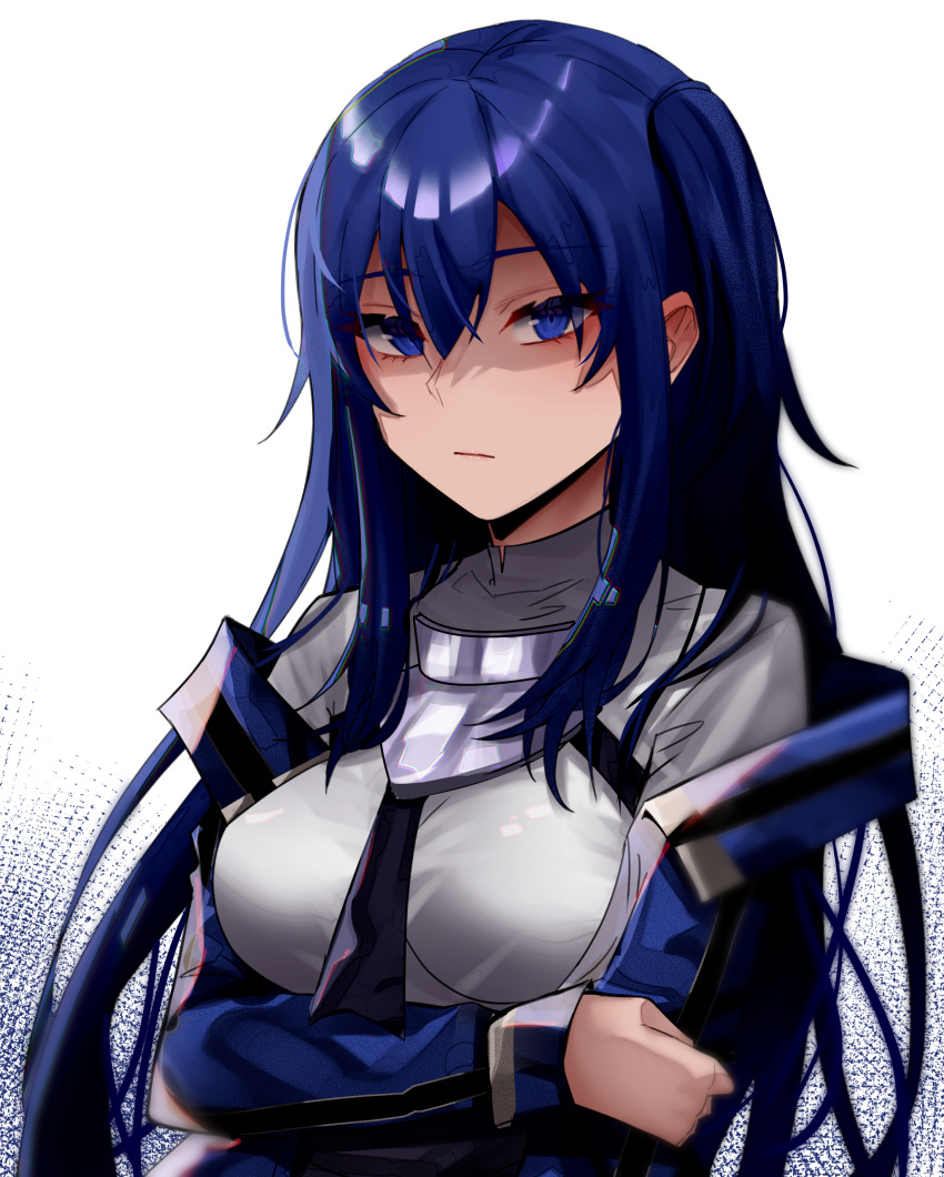 1girl, absurdres, arairev, bangs, blue_cloak, blue_eyes, blue_hair, breasts
