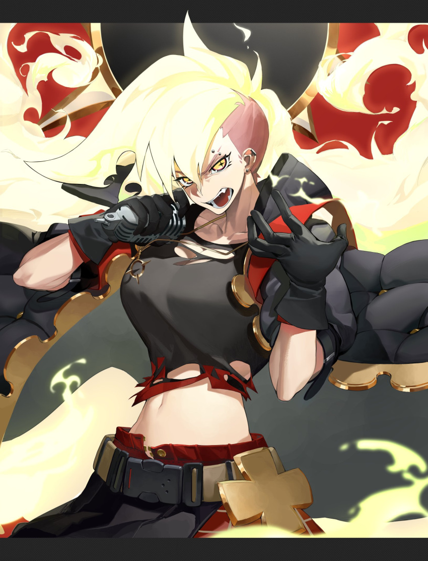 +_+, 1girl, alchemy_stars, baozhi, belt, black_coat, black_gloves, black_shirt
