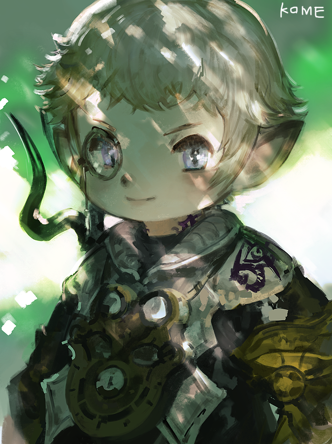 1boy, artist_name, blonde_hair, blue_eyes, dappled_sunlight, final_fantasy, final_fantasy_xiv, frischenq