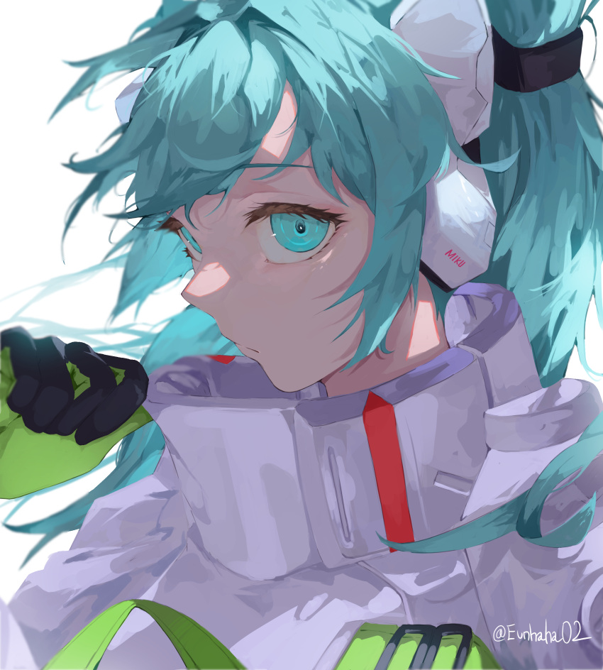 1girl, absurdres, aqua_eyes, aqua_hair, gloves, hatsune_miku, headgear, highres
