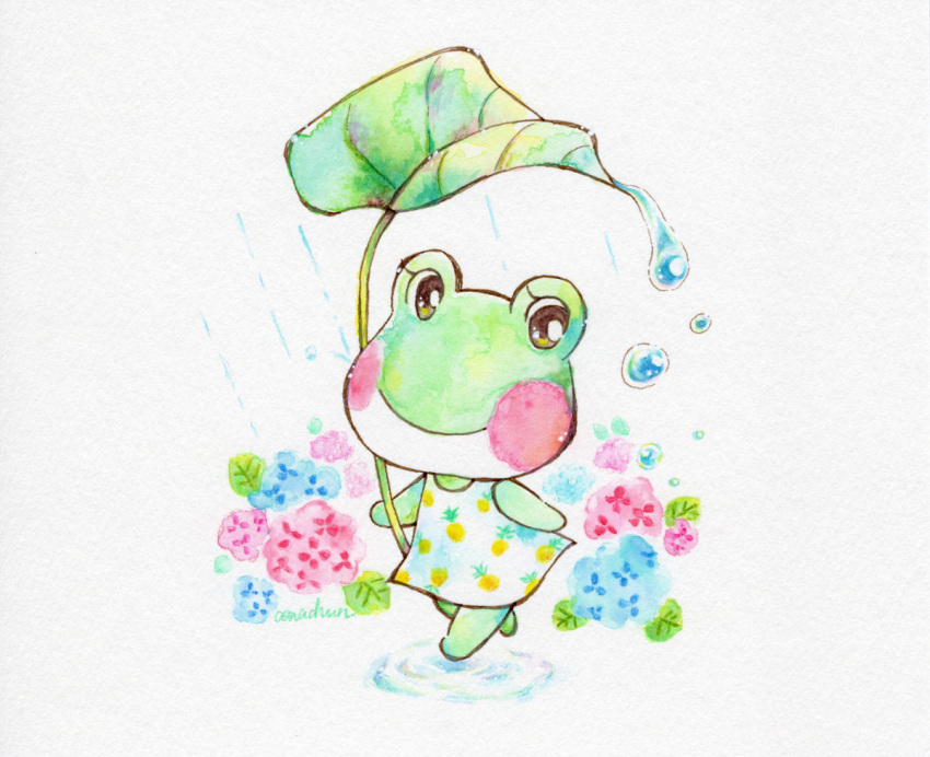 1girl, animal_crossing, artist_request, blush_stickers, colored_skin, doll, dress, eyelashes