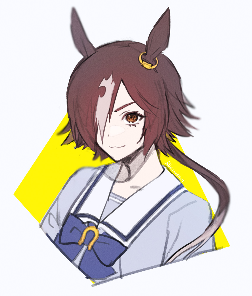 1girl, absurdres, animal_ears, bangs, bow, bowtie, brown_eyes, brown_hair