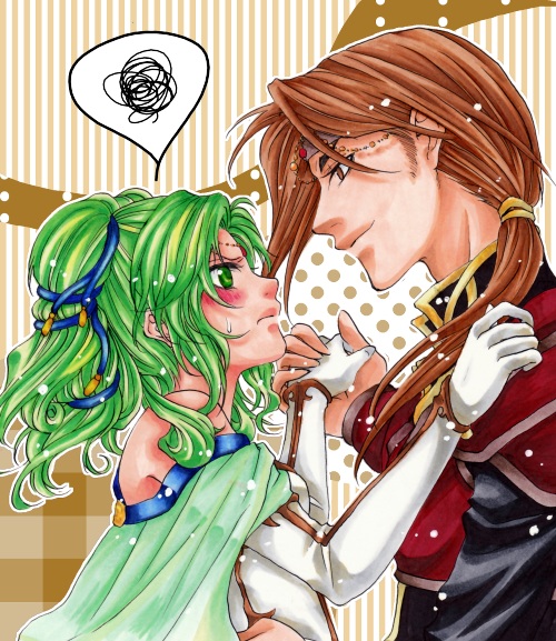 blush, cape, dancing, elbow_gloves, fire_emblem, fire_emblem:_seima_no_kouseki, fire_emblem_sacred_stones, gloves