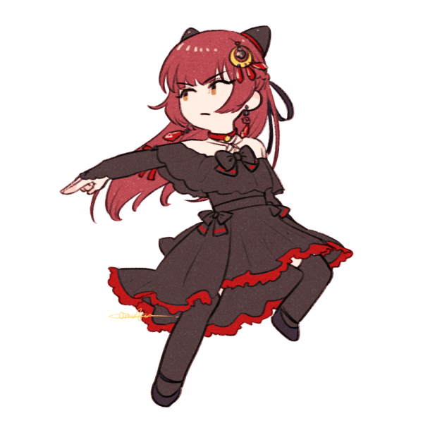 1girl, :/, arm_at_side, artist_name, assault_lily, bangs, bare_shoulders, black_bow