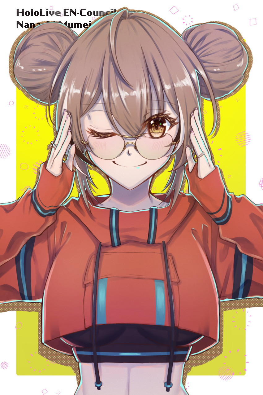 1girl, absurdres, ahoge, alternate_costume, bangs, bbyau_(yoyosobadgril), brown_eyes, brown_hair