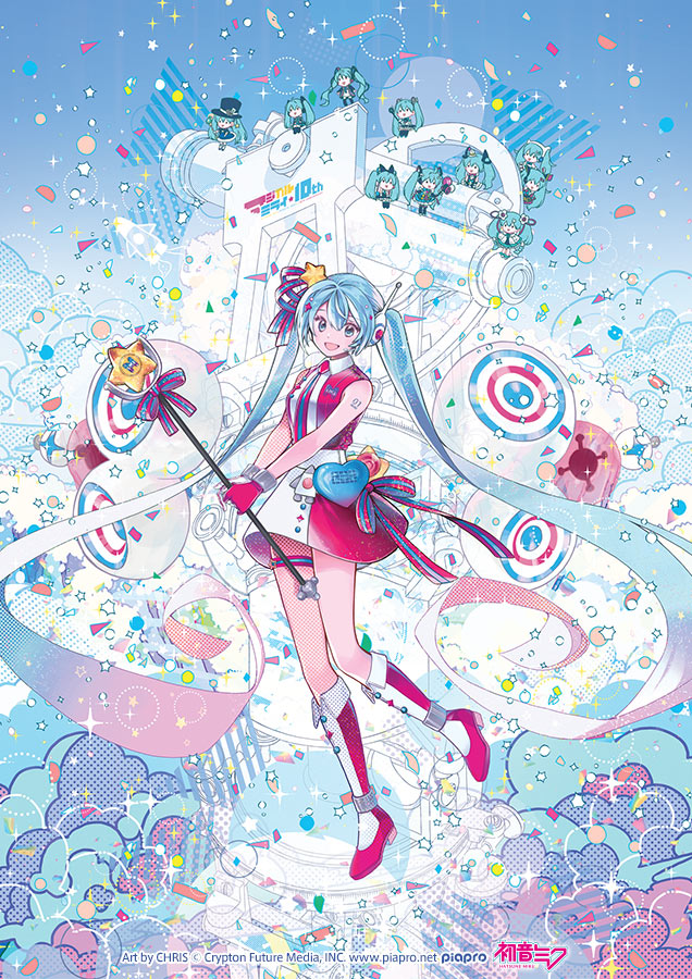 6+girls, absurdly_long_hair, aqua_eyes, aqua_hair, artist_name, blue_bow, blue_hair, blue_necktie