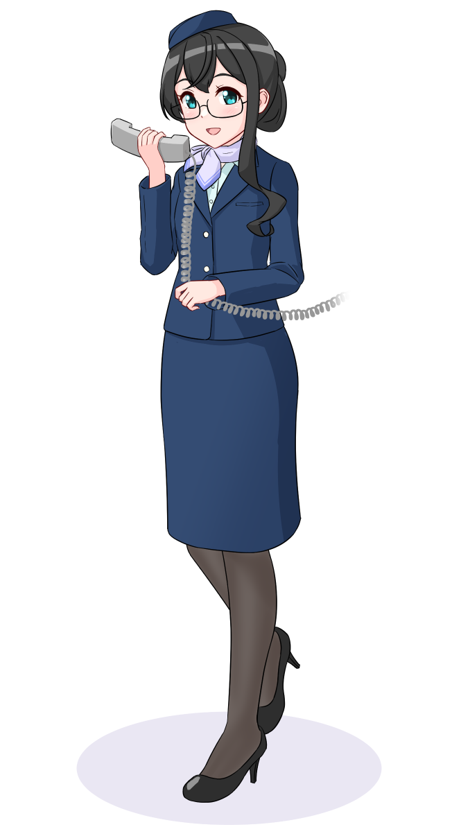 1girl, alternate_costume, black_footwear, black_hair, black_pantyhose, blue_eyes, blue_jacket, blue_shirt