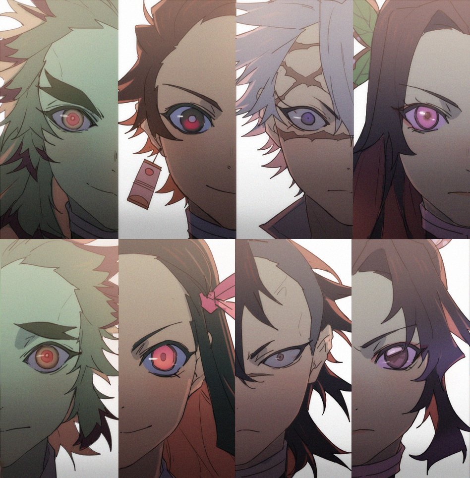 3girls, 5boys, bangs, black_hair, blonde_hair, brother_and_sister, brothers, brown_hair