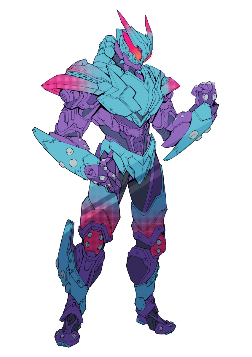 1boy, absurdres, armor, barid_rex, blue_armor, bodysuit, catball1994, clenched_hand