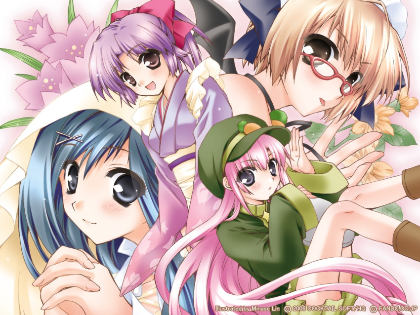 isaka_koharu, kimono, glasses, minase_lin, pia_carrot, riku_fumika, shirakuwa_sumi, tokiwa_misaki