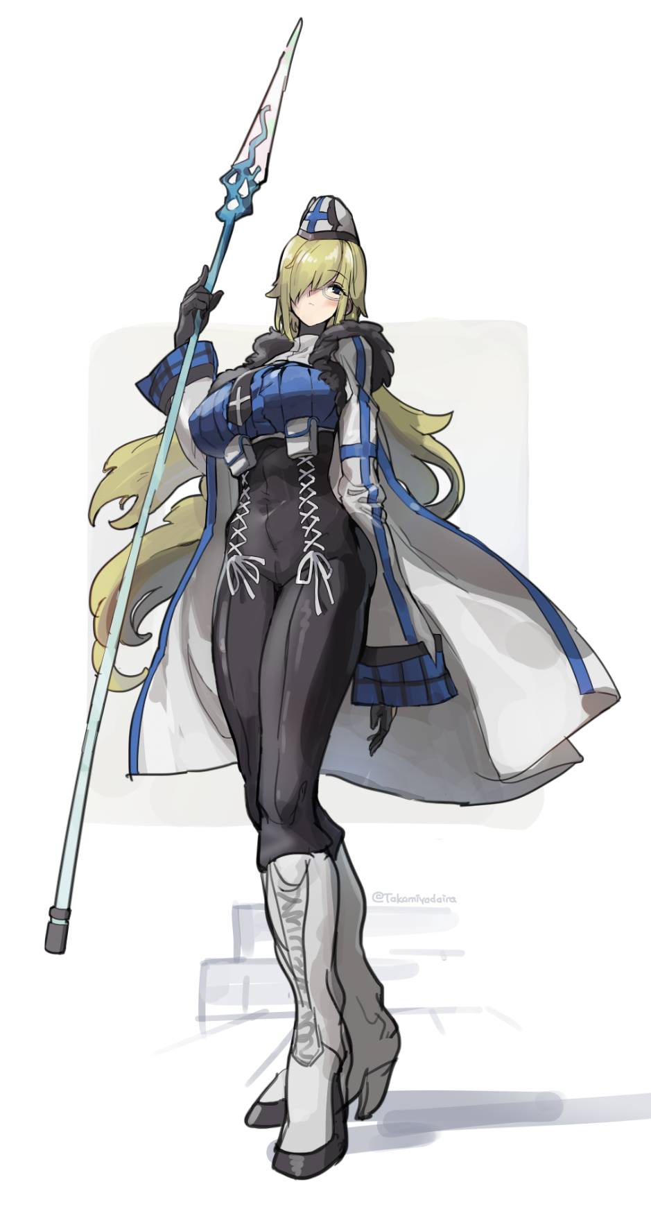 1girl, blonde_hair, bloodstained:_curse_of_the_moon_2, bloodstained:_ritual_of_the_night, bloodstained_(series), blue_eyes, boots, breasts