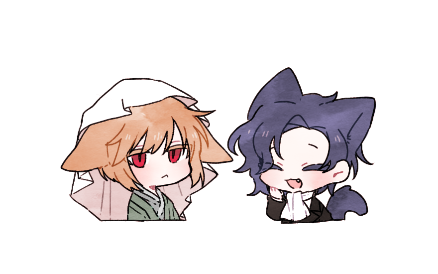 :<, animal_ears, ascot, black_jacket, cat_boy, cat_ears, cat_tail, chibi
