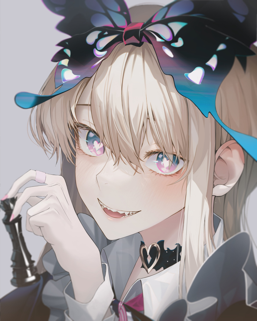 1girl, absurdres, alice_(grimlight), bandaged_arm, bandages, bandaid, bandaid_on_hand, bangs
