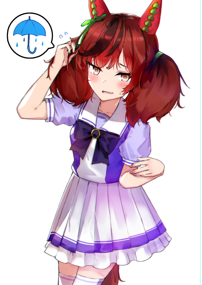 1girl, absurdres, animal_ears, blush, breasts, brown_eyes, commentary_request, highres