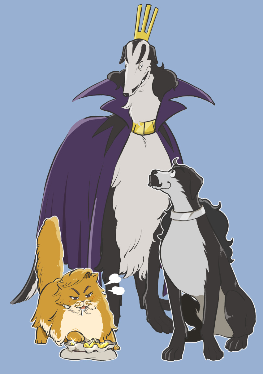 absurdres, animal, animal_focus, animalization, bag, black_dog, black_hair, blue_background