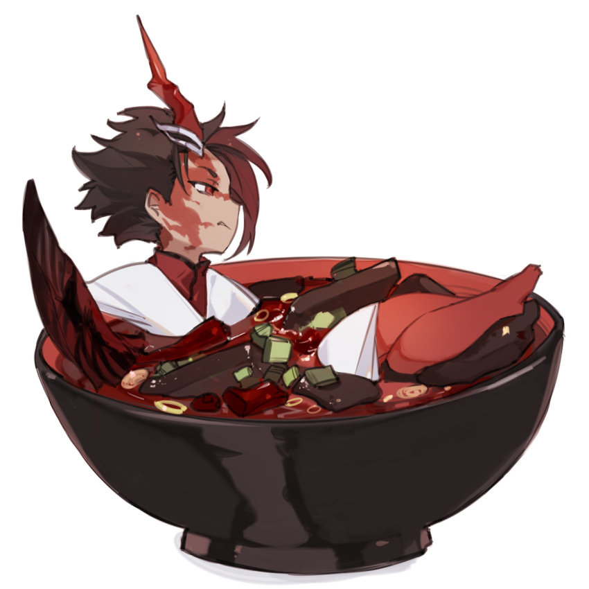 1boy, bare_legs, barefoot, black_hair, character_request, chibi, code009, colored_skin