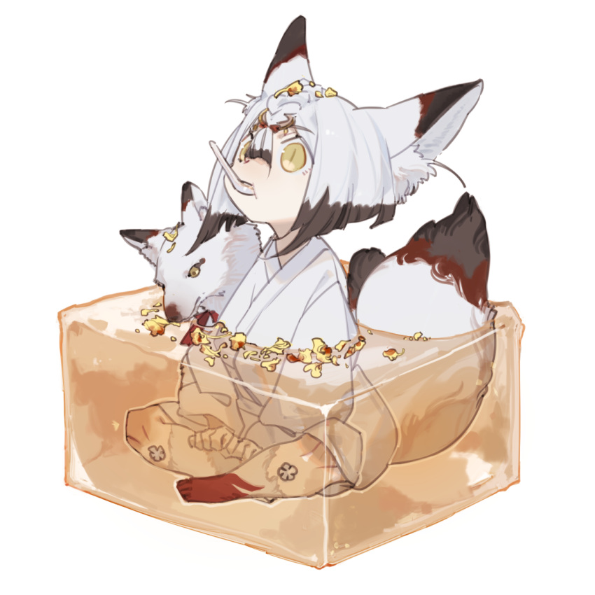 1boy, animal, animal_ears, barefoot, bob_cut, body_fur, braid, braided_bangs