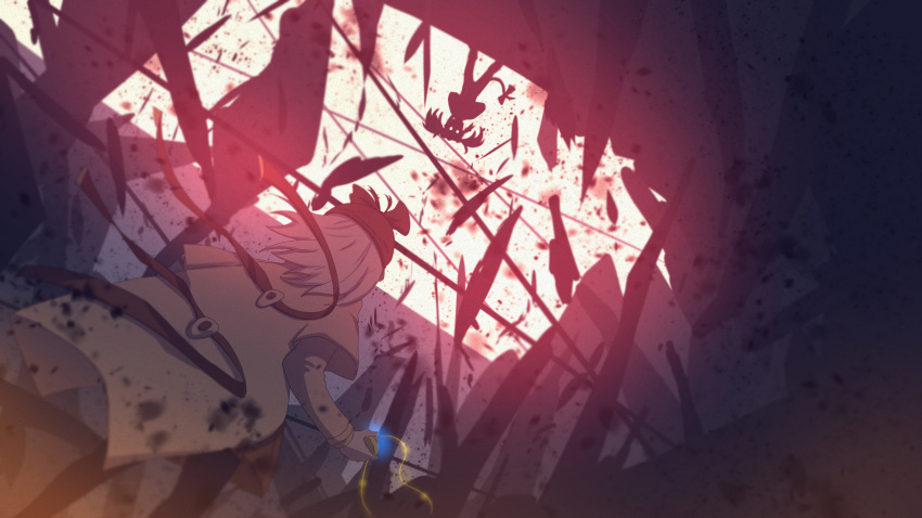 2girls, black_pantyhose, blank_eyes, blonde_hair, brown_skirt, building, commentary, crossed_arms