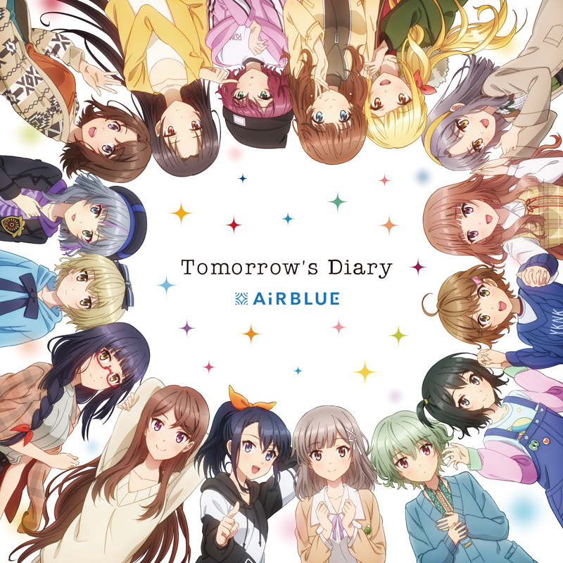 6+girls, :d, ahoge, akagawa_chisa, album_cover, aqua_eyes, black_hair, blonde_hair