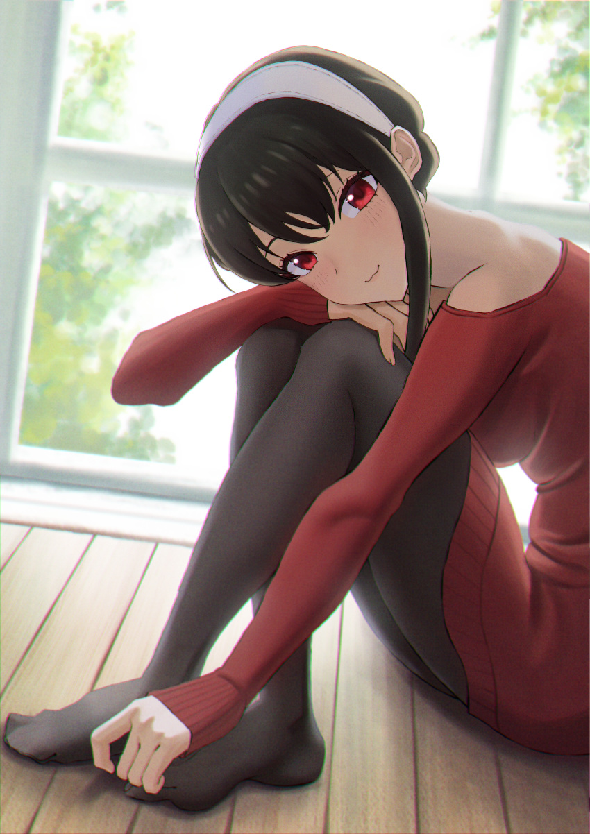 1girl, :3, absurdres, backlighting, bangs, black_hair, black_pantyhose, closed_mouth