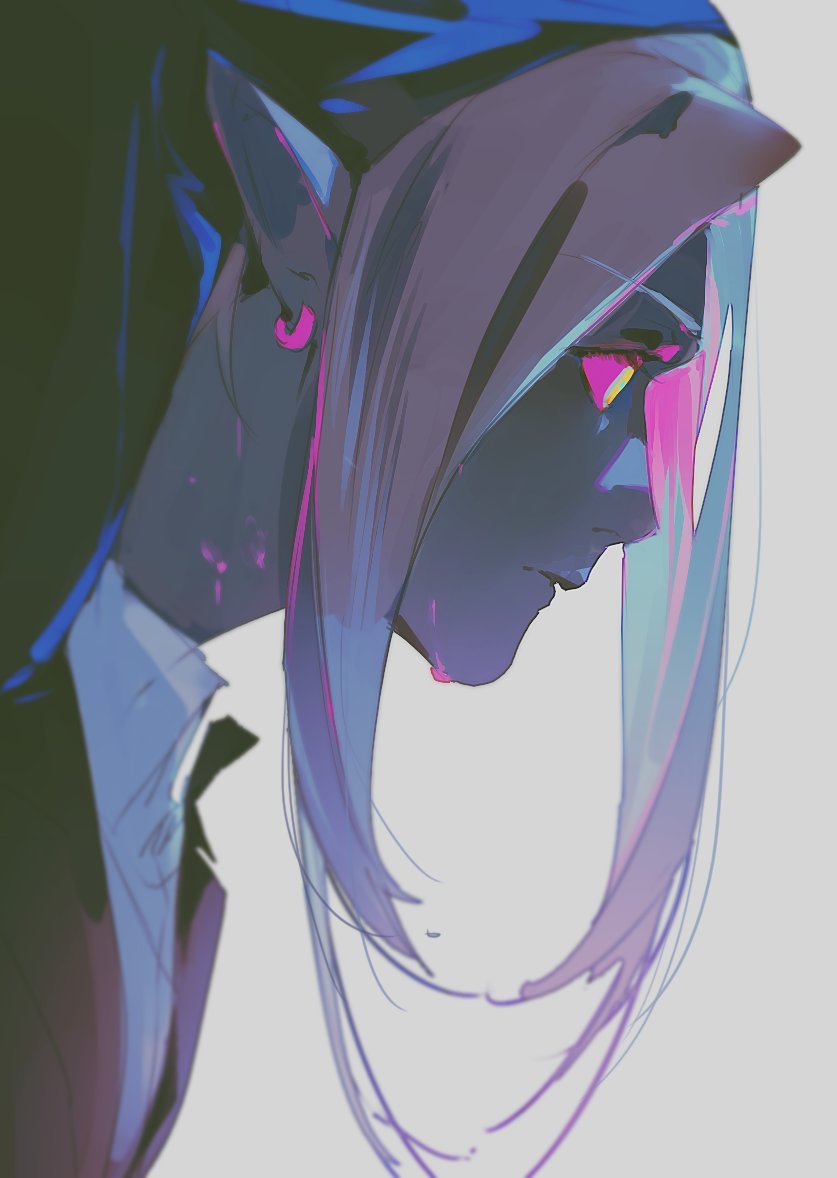 1boy, blood, blood_on_face, blue_headwear, blurry, colored_sclera, dark-skinned_male, dark_link