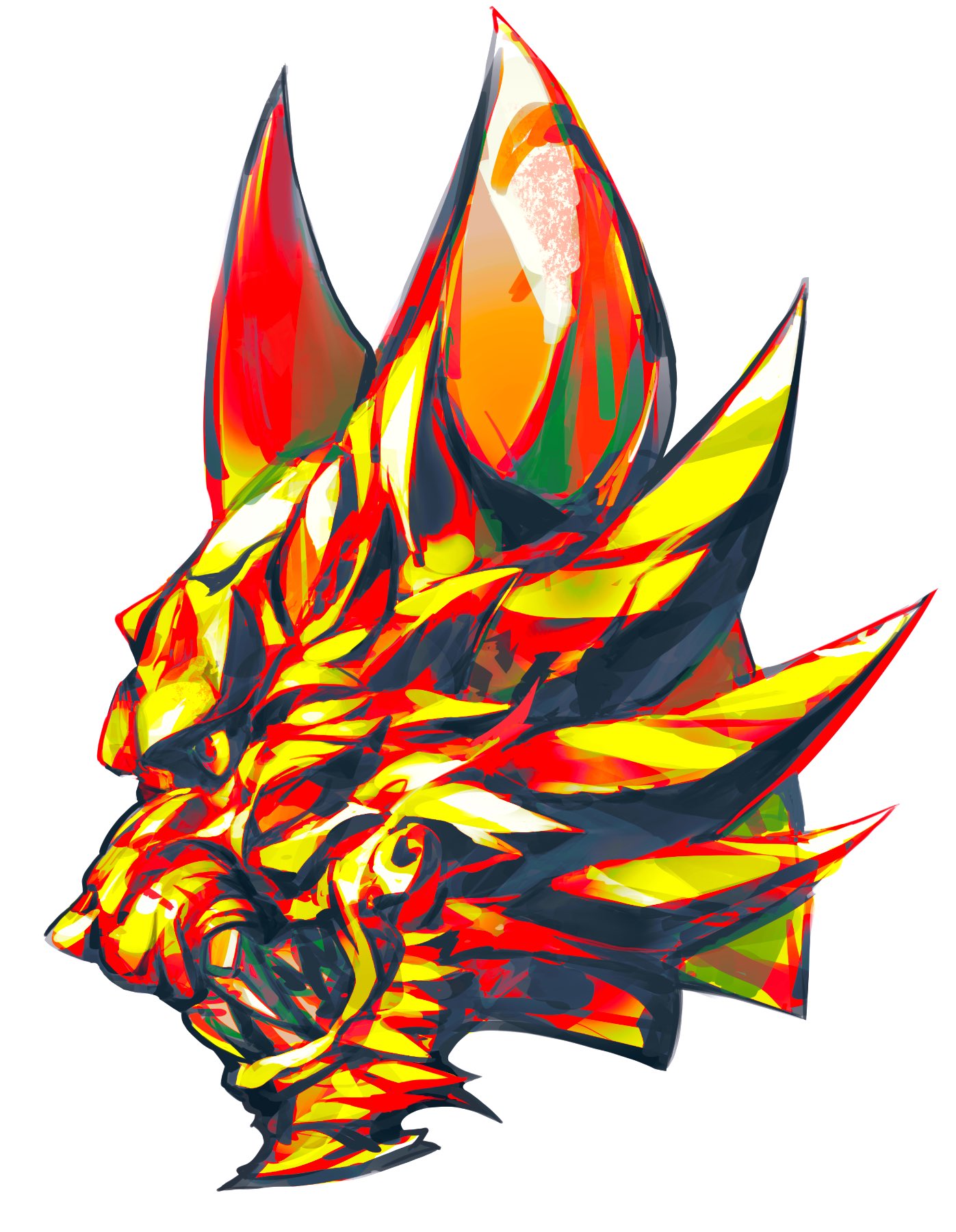 colored_sclera, garo, garo_(series), grey_background, highres, nekoudon4040, no_humans, profile