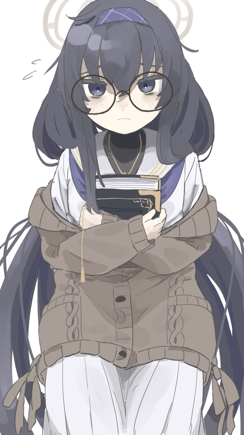 1girl, absurdres, bangs, black_eyes, black_hair, blue_archive, blush, boku_2020