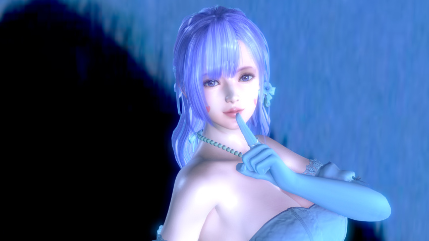 1girl, 3d, absurdres, arthuromanko, blue_gloves, blush, blush_stickers, collar