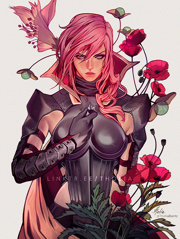 1girl, arm_strap, armor, black_gloves, blue_eyes, breastplate, breasts, cape