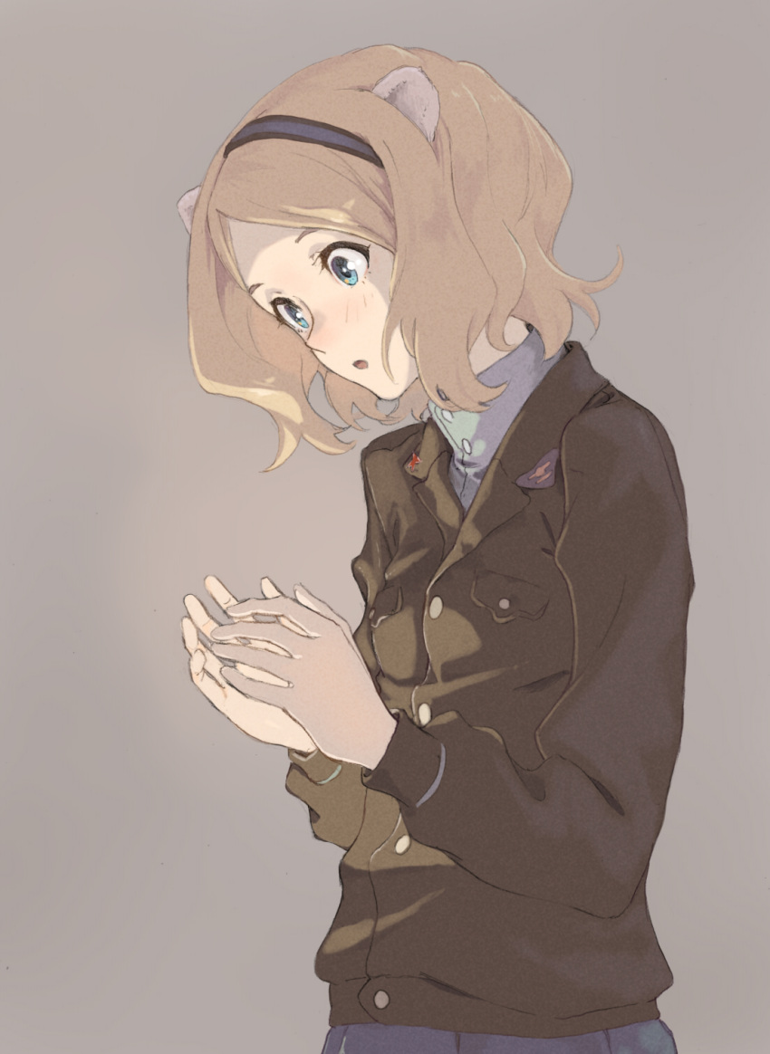 1girl, :o, aleksandra_i._pokryshkin, animal_ears, bangs, blonde_hair, blue_eyes, brave_witches