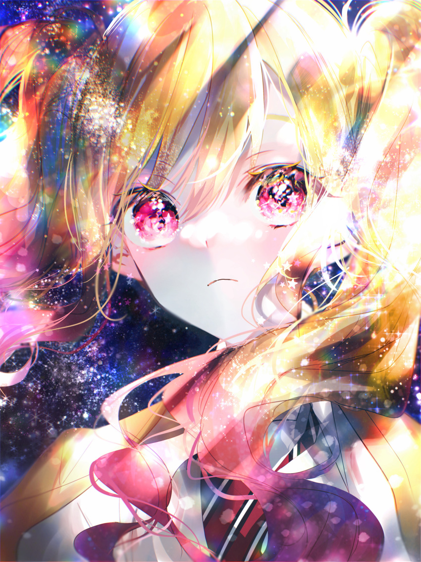 1girl, absurdres, banbiiiino0303, bangs, blonde_hair, blue_background, cardigan, closed_mouth