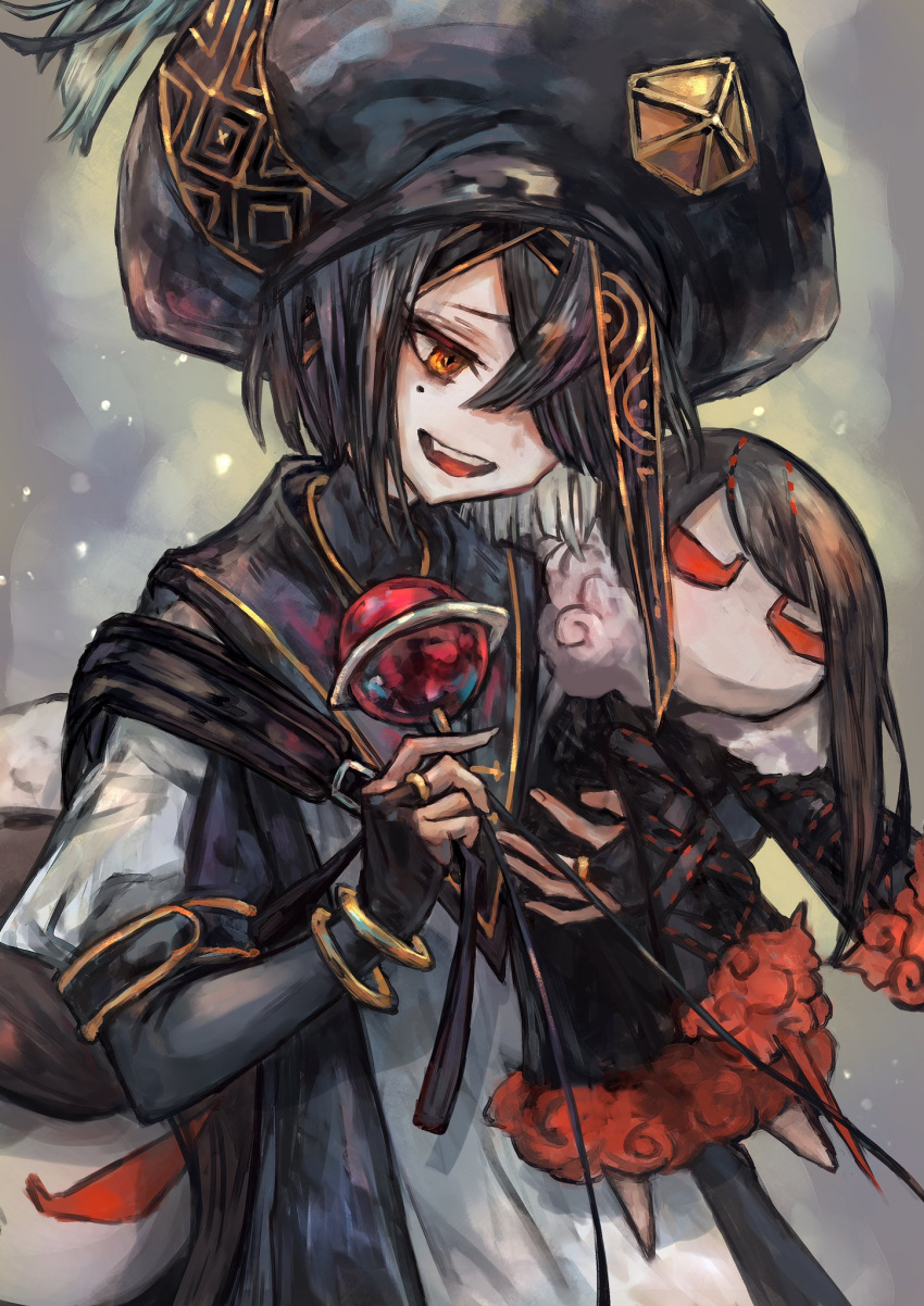 1girl, black_hair, bracelet, character_doll, chinese_clothes, elbow_gloves, fate/grand_order, fate_(series)