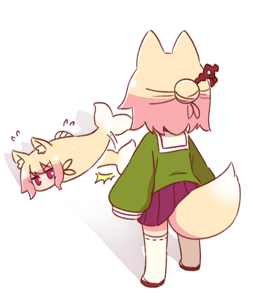 2girls, ^^^, afterimage, animal, animal_ears, animalization, bangs, blonde_hair