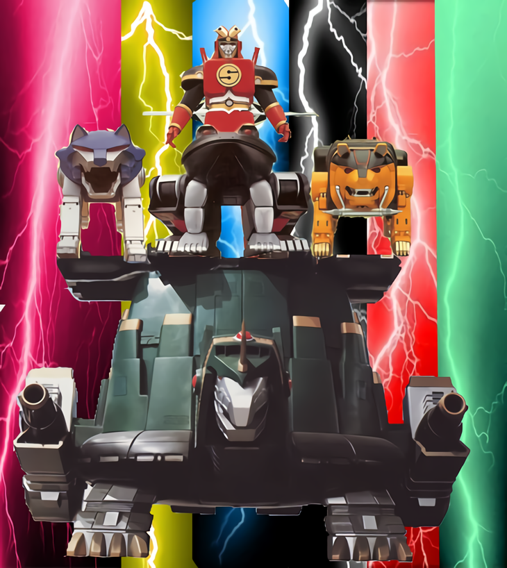 black_frog_ninjazord, blue_wolf_ninjazord, carrier_zord, lightning, mighty_morphin_power_rangers, ninja_ultrazord, ninjazords, pink_crane_ninjazord, power_rangers, red_ape_ninjazord, saban_entertainment, thunderzords, tor_the_shuttlezord, yellow_bear_ninjazord, zord