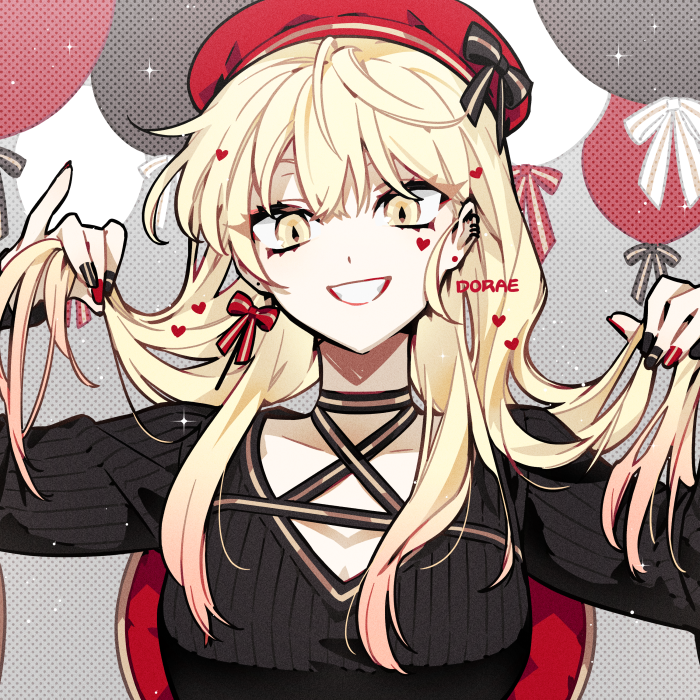 blonde_hair, dorae_(wlddj715), original, pendant_choker, yellow_eyes