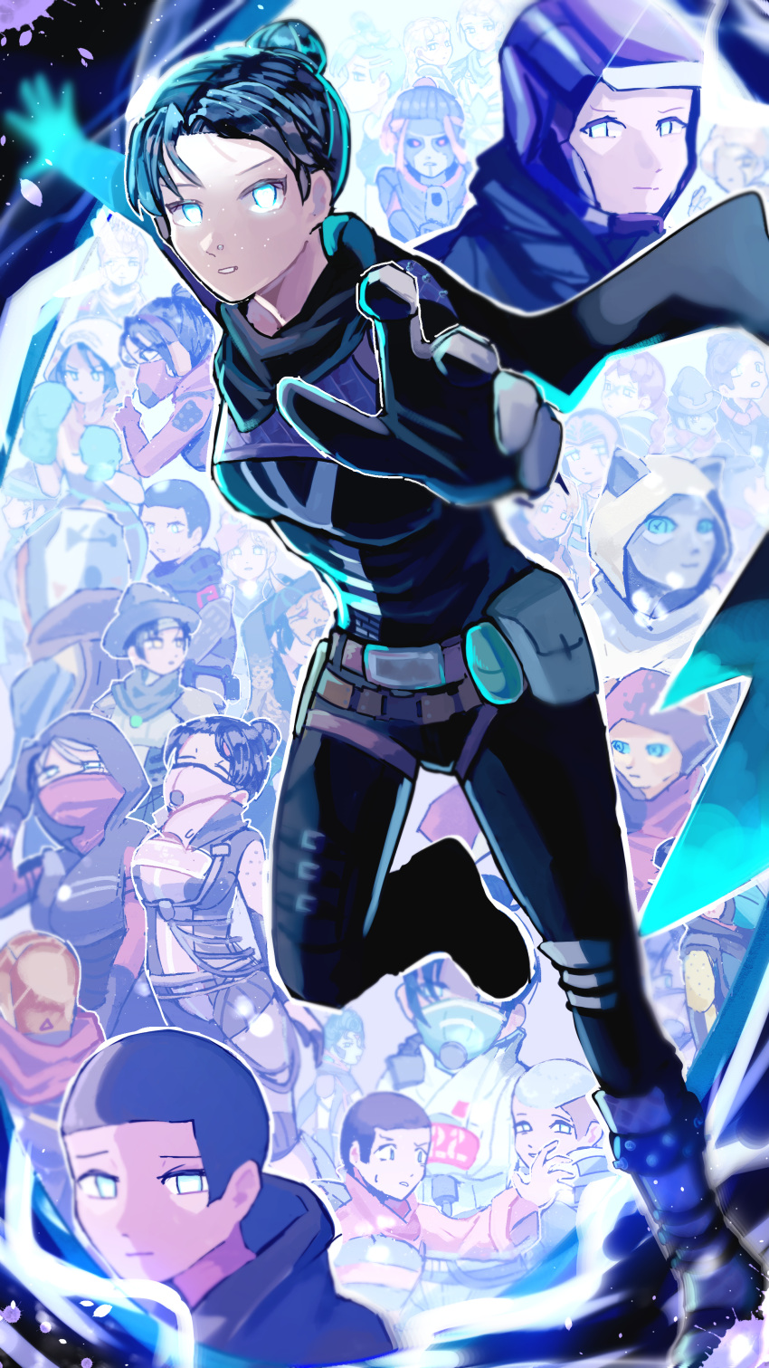 6+girls, absurdres, airship_assassin_wraith, android, annotated, apex_legends, bald, bald_girl