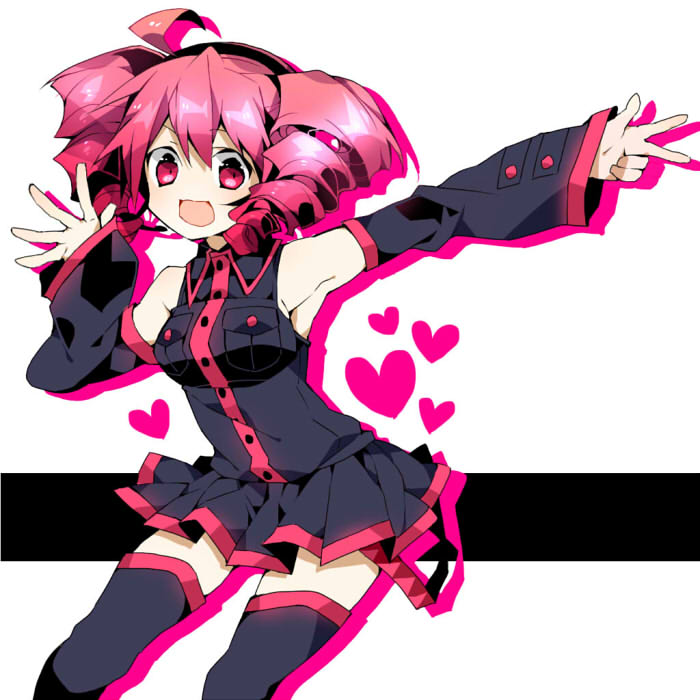 1girl, ahoge, armpits, black_sleeves, black_thighhighs, breasts, curly_hair, detached_sleeves