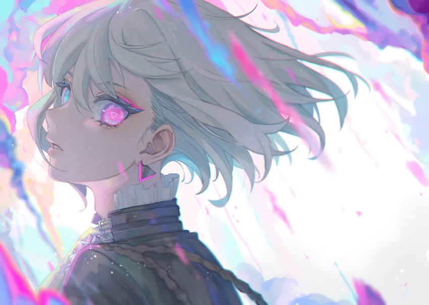 1boy, absurdres, adam's_apple, aiguillette, androgynous, aqua_eyes, aqua_hair, bangs