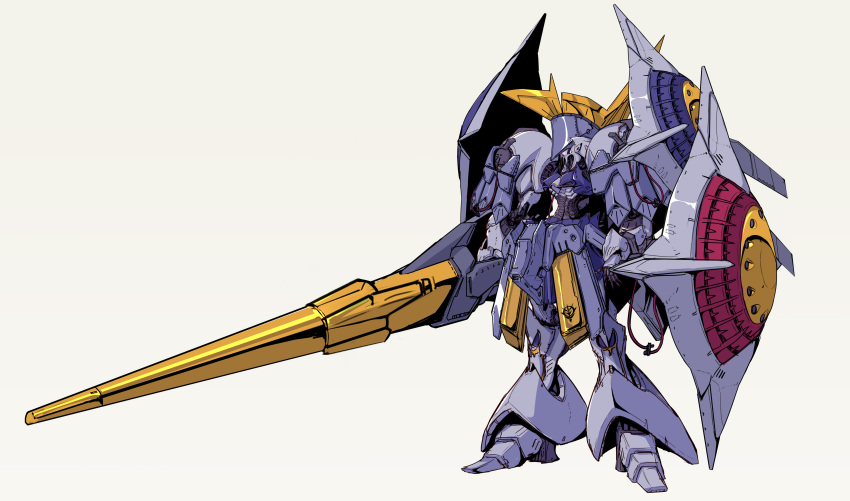 absurdres, cable, cunkou_mangren, glowing, glowing_eye, grey_background, gundam, gyan