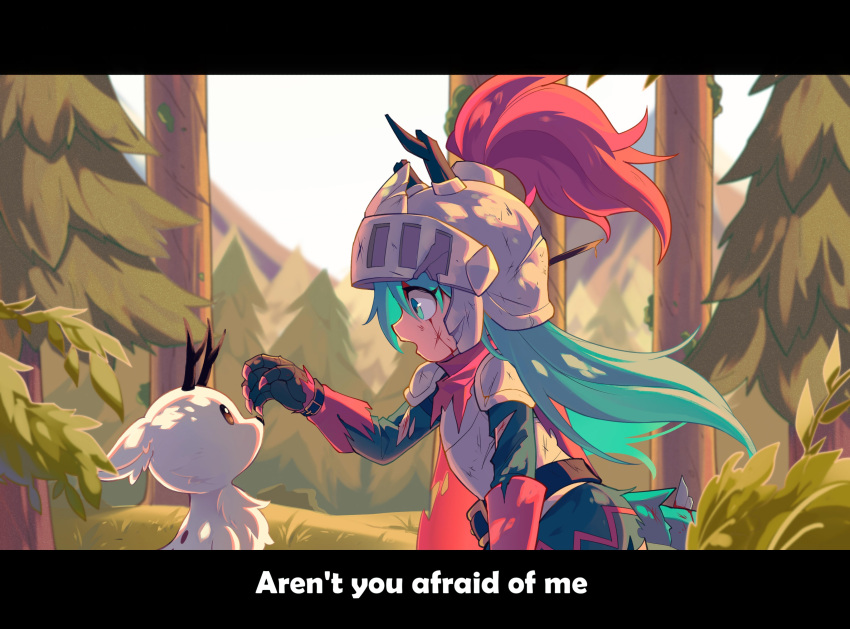 1girl, absurdres, aqua_hair, armor, black_gloves, blood, blood_on_face, brick_st