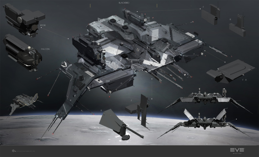 3d, blackbird_(eve_online), caldari_state_(eve_online), commentary, concept_art, cruiser, eve_online, glowing