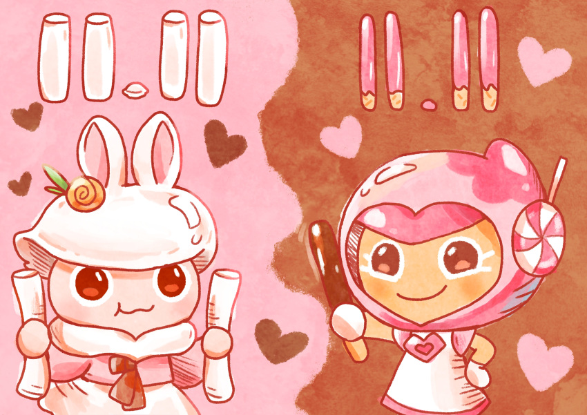 brown, cookie, cookie_run, cookie_run_ovenbreak, moon_rabbit_cookie, moon_rabbit_cookie(character), moon_rabbit_cookie_(cookie_run), pink