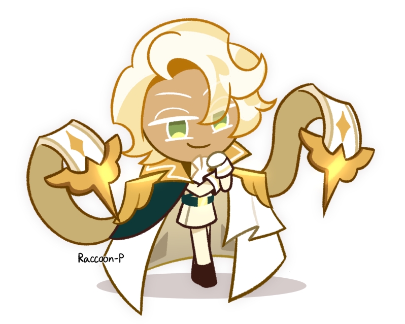 blonde_hair, clotted_cream_cookie, cookie_run, cookie_run_kingdom, green_eyes
