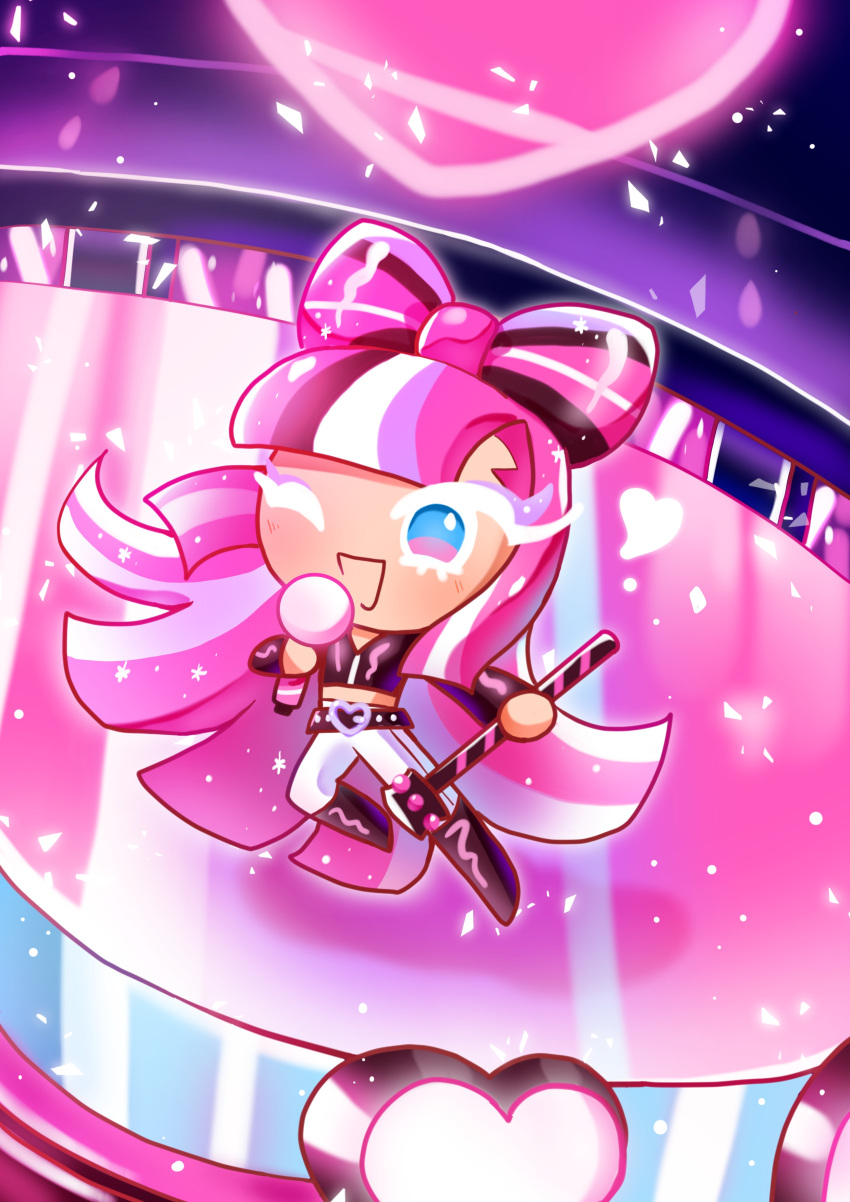 black_clothes, blue_eyes, bow, cookie, cookie_run, cookie_run_ovenbreak, cr, cro