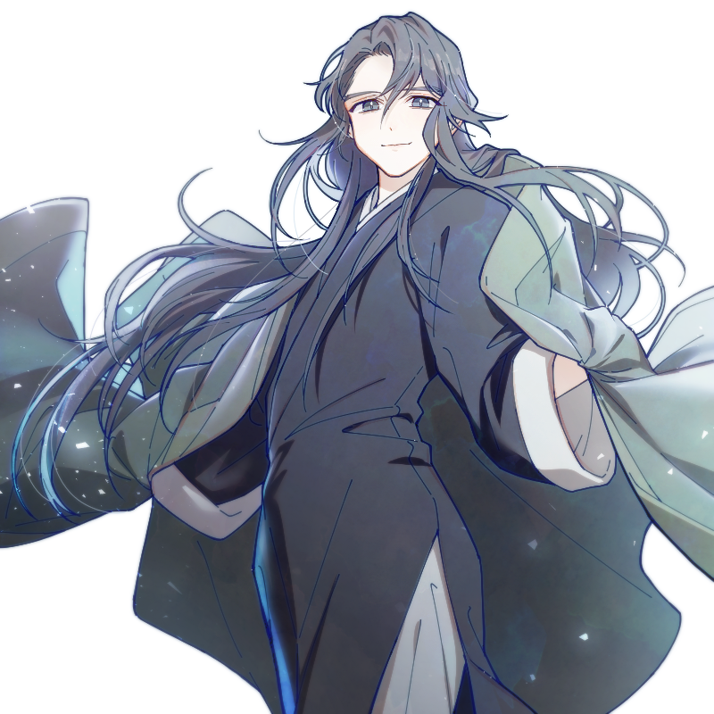 1boy, bangs, black_hair, chinese_clothes, closed_mouth, coat, cowboy_shot, floating_clothes