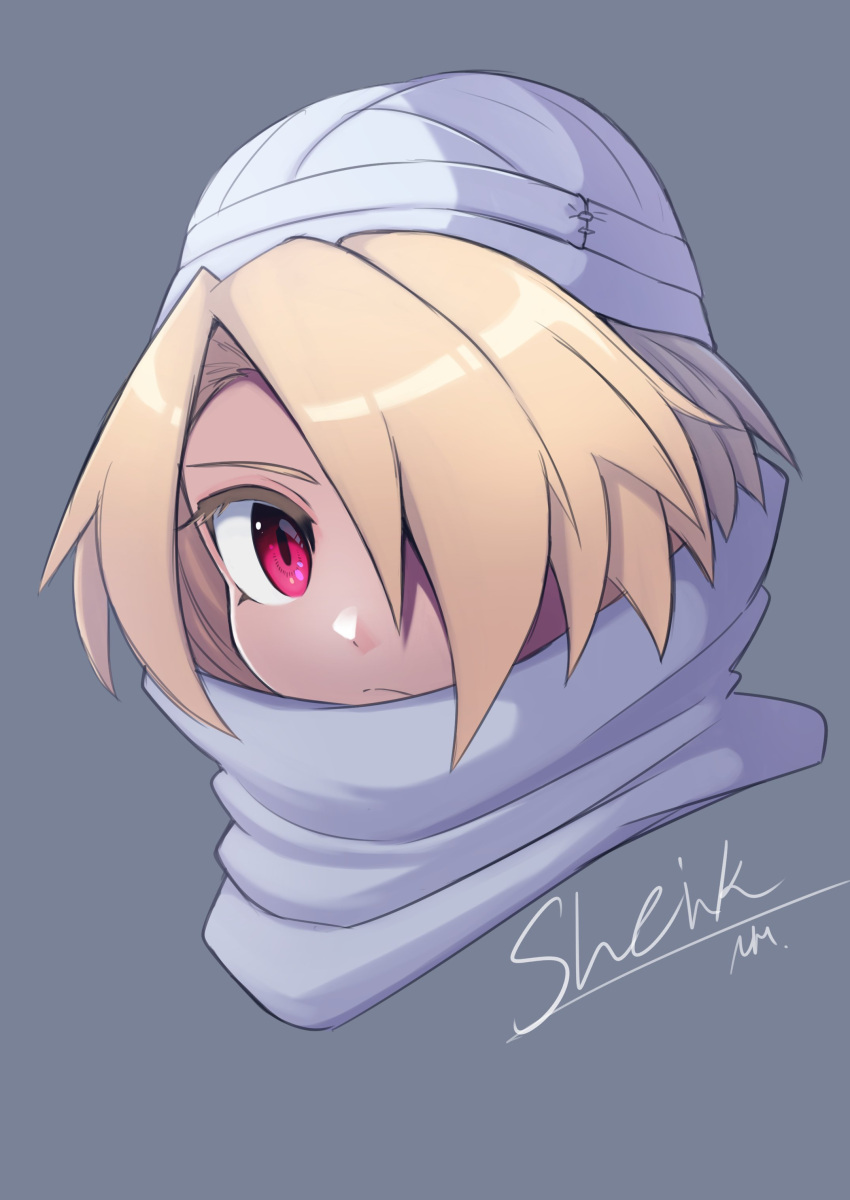 1girl, absurdres, blonde_hair, closed_mouth, commentary, hair_over_one_eye, highres, looking_at_viewer