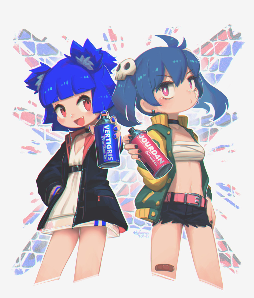 2girls, ahoge, animal_ears, bandaid, bandaid_on_cheek, bandaid_on_face, bear_ears, black_jacket