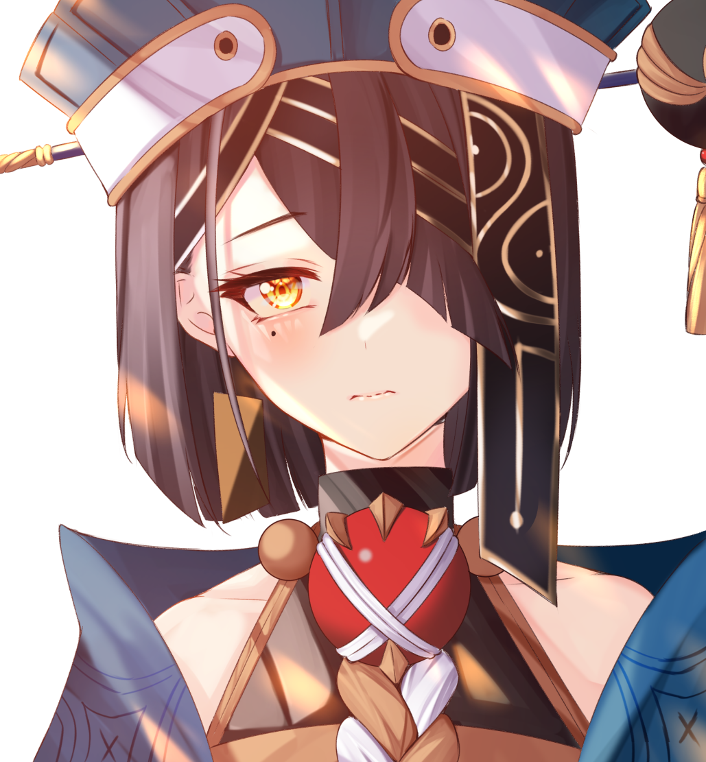 1girl, black_hair, bob_cut, brown_eyes, chinese_clothes, coat, fate/grand_order, fate_(series)