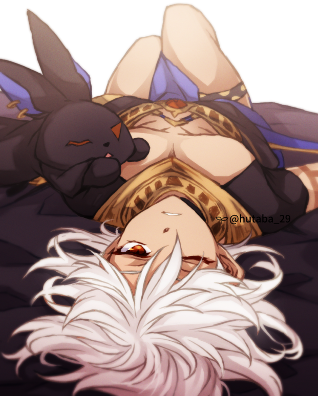 1boy, arabian_clothes, artist_name, bangs, blurry, cyno_(genshin_impact), dark-skinned_male, dark_skin