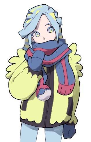 1boy, arm_at_side, blue_eyes, blue_hair, blue_pants, commentary_request, cowboy_shot, eyelashes